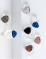 Fashion Silver + Black Cluster Love Crystal Cluster Natural Stone Ring