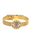 Fashion Gold Stainless Steel Mesh Watch Long Eyelash Eye Bracelet