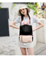 Fashion Black Contrast Canvas Backpack