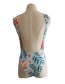 Fashion Peacock Female Floral Peacock Feather Print One-piece Swimsuit