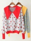 Fashion Yellow Cherry Lapel Cardigan Sweater