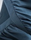 Fashion Blue Ruffled V-neck Long-sleeved Top