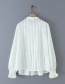 Fashion White Striped Velvet Lace-up Shirt