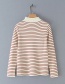 Fashion White 5-color Striped Base Collar Sweater