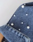 Fashion Blue Pearl Decorative Denim Jacket