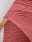 Fashion Leather Pink Split V-neck Sweater