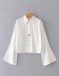 Fashion White Metal Button Fashion Sleeve Shirt