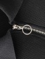Fashion Black Lapel Zipper Long Sleeves