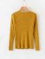 Fashion Yellow Button Long Sleeve Sweater