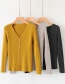 Fashion Yellow Button Long Sleeve Sweater