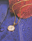Fashion Golden C Stone Shell Round English Alphabet Necklace