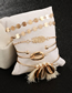 Fashion Gold Alloy Round Pineapple Shell Tassel 6 Piece Bracelet