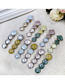 Fashion Gray + Yellow Button Color Matching Duckbill Clip Geometric Round Square Hair Clip