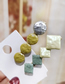 Fashion Four-color Button Color Matching Duckbill Clip Geometric Round Square Hair Clip