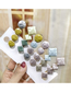 Fashion Pink + Mint Green Button Color Matching Duckbill Clip Geometric Round Square Hair Clip
