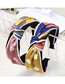 Fashion Korean Powder Wave Point + Check Color Matching Headband Plaid Color Matching Headband