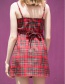 Fashion Red Plaid Strap Dress