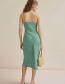 Fashion Green Printed Strap Dress