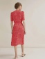 Fashion Red Printed V-neck Dress