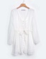 Fashion White V-neck Ruffled Tether Dress
