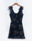 Fashion Black Printed Strap Dress