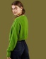Fashion Green V-neck Knit Cardigan