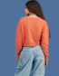 Fashion Orange V-neck Knit Cardigan