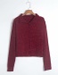 Fashion Jujube Red Knitted Coat
