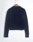 Fashion Navy Knitted Coat