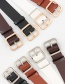 Fashion Coffee - Silver Buckle Square Buckle Belt