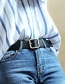 Fashion Coffee - Silver Buckle Square Buckle Belt