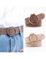 Fashion Coffee Needle-free Round Buckle Wide Leather Belt