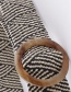 Fashion 906 Khaki Round Buckle Grass Woven Belt