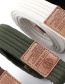Fashion Army Green Canvas Double Buckle Belt