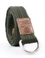 Fashion Army Green Canvas Double Buckle Belt