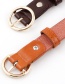 Fashion Red-brown Round Buckle Microfiber Leather Eye Belt