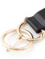 Fashion Black Double Ring Pin Buckle Belt