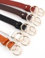 Fashion Red-brown Double Ring Pin Buckle Belt