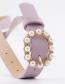Fashion Pink Leather Pearl Belt