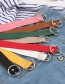 Fashion Khaki 12 Tail Holes Openwork Round Buckle Corn Belt With Nylon Belt