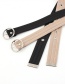 Fashion Khaki 12 Tail Holes Openwork Round Buckle Corn Belt With Nylon Belt