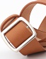 Fashion Brown Needle-free Smooth Buckle Ladies Wide Belt