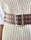 Fashion Coffee Eye Belt Double Pin Buckle Double Row Belt