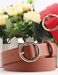 Fashion Red Round Faux Leather Belt