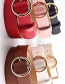 Fashion Red Round Faux Leather Belt