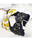Fashion Black Middle Knot Headband Printed Chiffon Fabric Headband