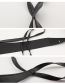 Fashion White Wide Streamer Bow Two-ring Belt