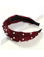 Fashion Red Wine Cloth Pearl Knotted Headband