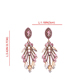 Fashion Pink Alloy Studded Tassel Earrings