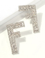 Fashion F Alloy Diamond Letter Lip Stud Earrings